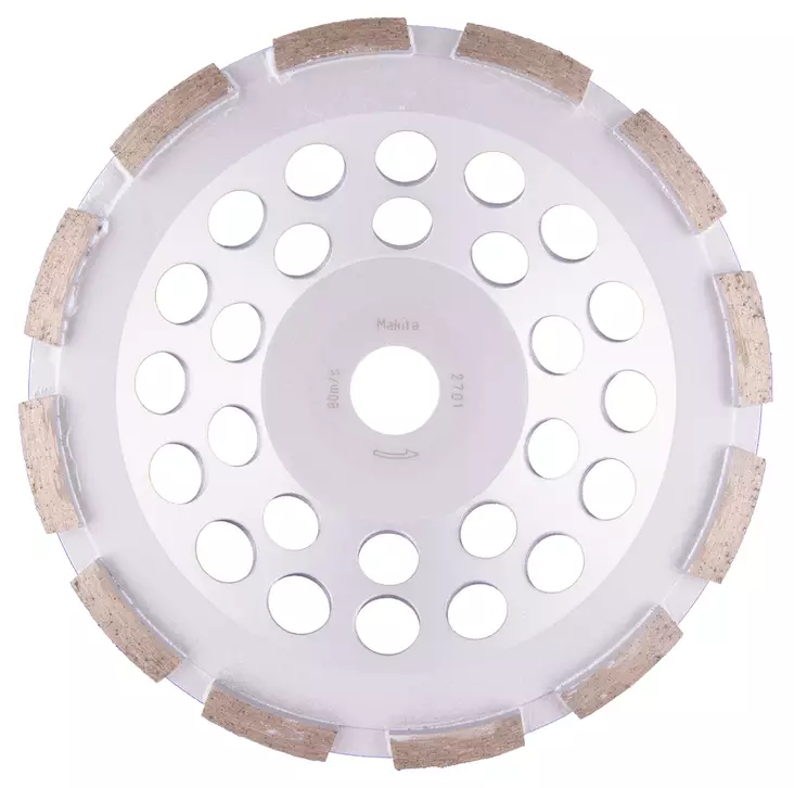 MAKITA Timanttikuppilaikka 180mm, 1-rivinen segmentti, karkea hionta B-48636 - Makita Timanttilaikat, -kupit ja terät - 088381455596 - 1