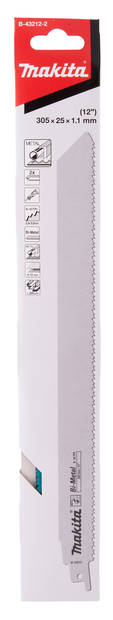 MAKITA Puukkosahanterä 305 x 1,1 mm BiM metalli, 2 kpl (S1126CHF) B-43212-2 - Puukkosahanterät - 088381559867 - 2