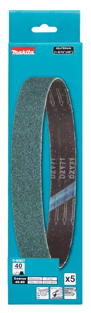 MAKITA Hiomanauha 40 mm X 760 mm K40 5 kpl D-80927 - Makita Hiomapaperit - 197050362377 - 2