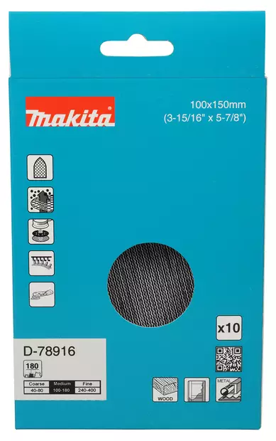 MAKITA Hiomaverkko Delta 100 x 150 mm K180 10 kpl D-78916 - Hiomaverkot ja suoja-alustat - 197050354617 - 2
