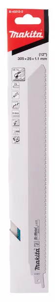 MAKITA Puukkosahanterä 305 x 1,1 mm BiM metalli, 2 kpl (S1126CHF) B-43212-2 - Makita Puukkosahanterät - 088381559867 - 2