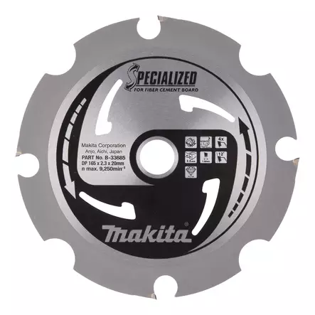 MAKITA Pyörösahanterä HM 165 mm, Z-4 B-33685 / B-22997 - Makita Käsipyörösahojen terät - 088381403757 - 5