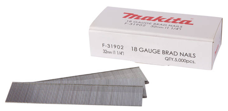 MAKITA Dyckert naula 1,2 x 32 mm, 18Ga, 5000 kpl F-31902 - Naulat, pinnit ja hakaset - 088381292467 - 1