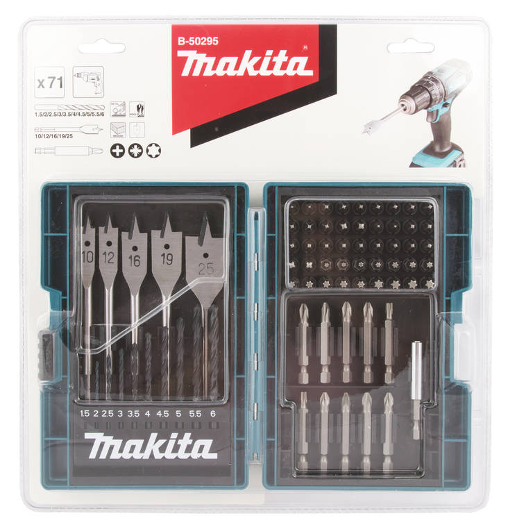 MAKITA Poranterä- ja ruuvikärkisarja 71-osaa B-50295 - Poranterä- ja konekärkisarjat - 088381463317 - 1