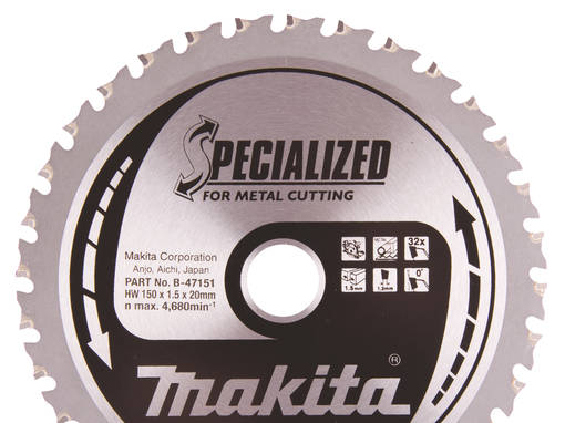 MAKITA Pyörösahanterä HM 150 mm, Z-32 B-47036 - Käsipyörösahojen terät - 088381454247 - 2