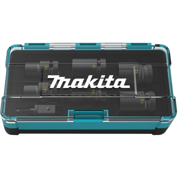 MAKITA Voimahylsylajitelma 1/2" 7-osaa sekä 1/4" hylsyadapteri B-69733 - Makita 1/2" Voimahylsyt - 088381549097 - 1