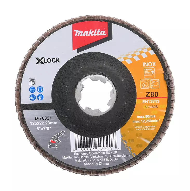 MAKITA Lamellilaikka 125 mm X-LOCK K80 rst Zircon D-76021 - Makita Laikat - 088381599207 - 1