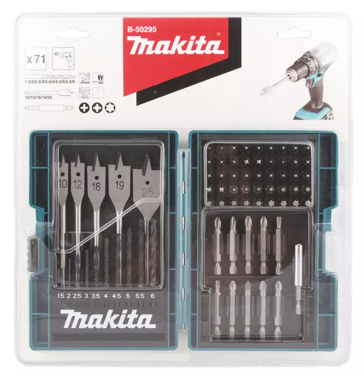 MAKITA Poranterä- ja ruuvikärkisarja 71-osaa B-50295 - Makita Poranterä- ja konekärkisarjat - 088381463317 - 1