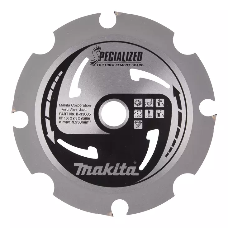 MAKITA Pyörösahanterä HM 165 mm, Z-4 B-33685 / B-22997 - Makita Käsipyörösahojen terät - 088381403757 - 5