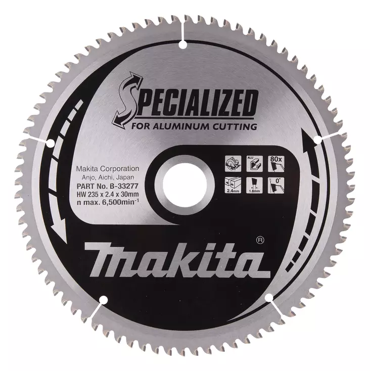 MAKITA Pyörösahanterä HM 235 mm, Z-80 B-33277 - Makita Käsipyörösahojen terät - 088381422147 - 4