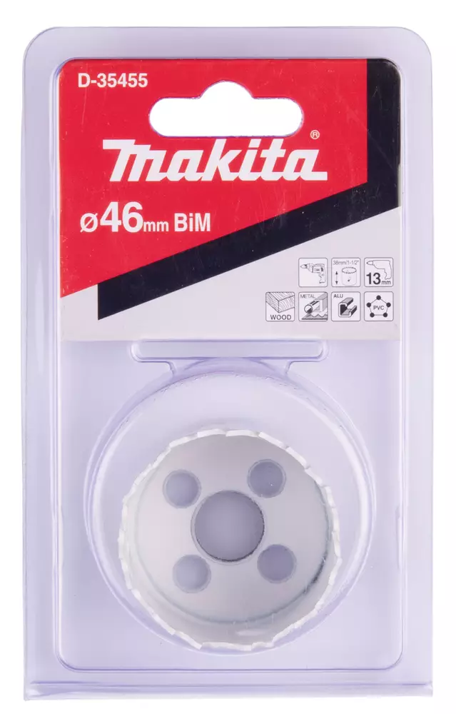 MAKITA Reikäsahanterä 46 mm, BiMetalli D-35455 - Makita Reikäsahanterät - 088381369107 - 1