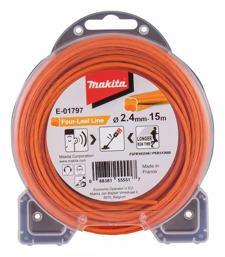 MAKITA Siima 2,4 mm x 15 m, neliapila, Makita E-01797 - Makita Siimapäät ja siimat - 088381555517 - 1