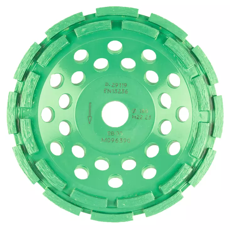 MAKITA Timanttikuppilaikka 180mm, 2-rivinen kova segmentti, pehmeä materiaali P-29119 - Makita Timanttilaikat, -kupit ja terät - 088381956017 - 1