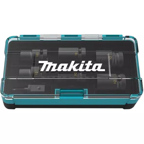 MAKITA Voimahylsylajitelma 1/2" 7-osaa sekä 1/4" hylsyadapteri B-69733 - Makita 1/2" Voimahylsyt - 088381549097 - 1