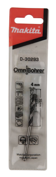 MAKITA Poranterä Omnibohrer 4 x 70 mm D-30293 - Kivi- ja lasiporanterät - 088381353168 - 2