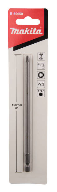 MAKITA Ruuvauskärki 150 mm PZ2 B-59950 - Konekärjet ja bitsinpitimet - 088381523998 - 2