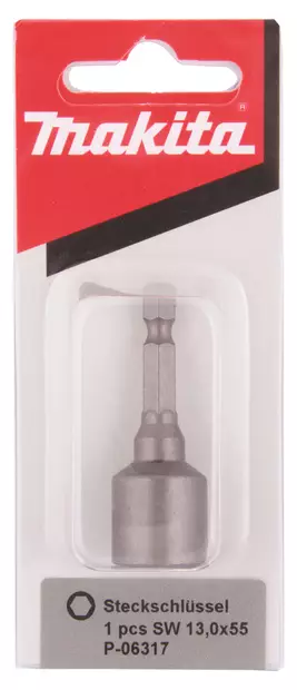 MAKITA Kuusiohylsy 13 x 55 mm - 1/4" P-06317 - Makita Konekärjet ja bitsinpitimet - 088381947008 - 2