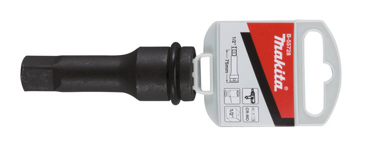 MAKITA Jatkovarsi 1/2" hylsyille, 75mm B-55728 - Voimahylsyt - 088381486828 - 1