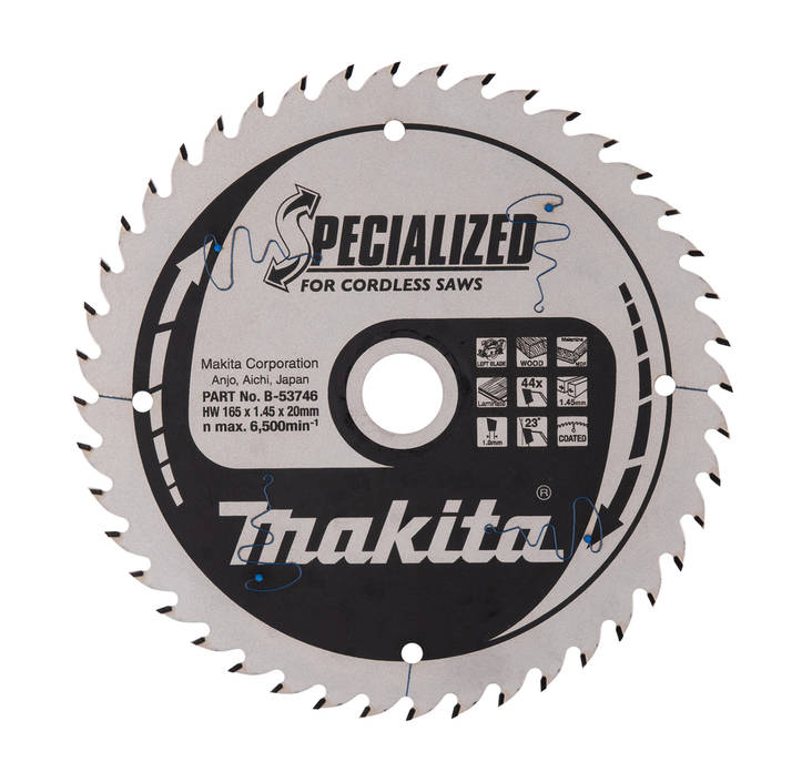 MAKITA Pyörösahanterä HM 165 mm, Z-44 B-53746 / B-53724 - Käsipyörösahojen terät - 088381473958 - 5