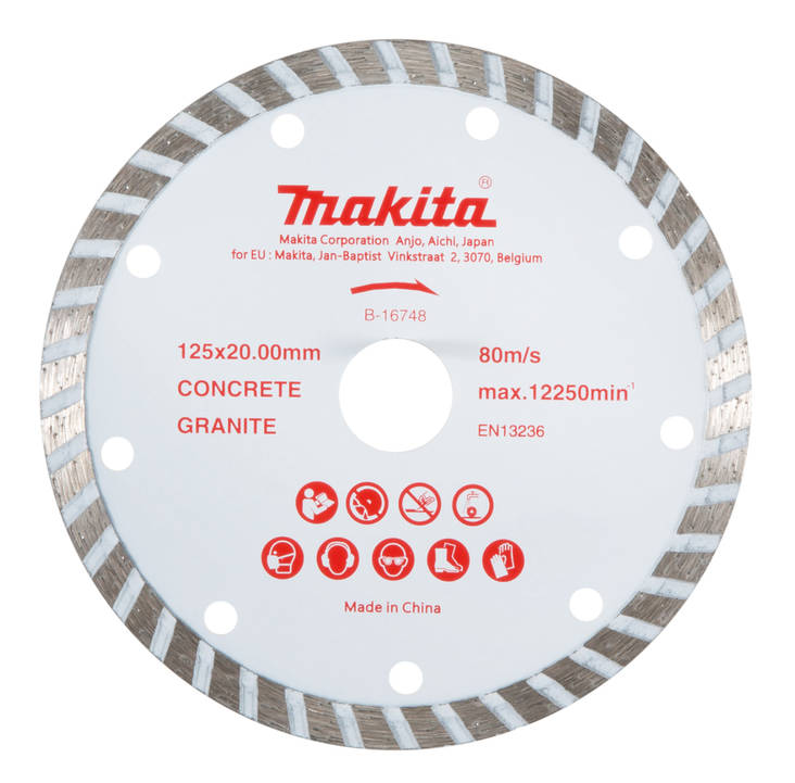 MAKITA Timanttikatkaisulaikka 125 x 20 mm, segmenttikorkeus 10 mm B-16748 - Timanttilaikat, -kupit ja terät - 088381367318 - 1
