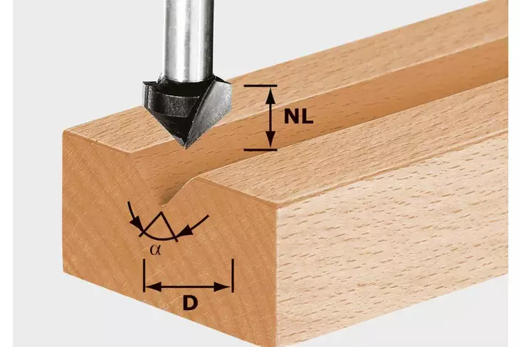 FESTOOL V-urajyrsin HW S8 D14/7/90° 490999 - Festool V-urajyrsinterät - 4014549001028 - 1