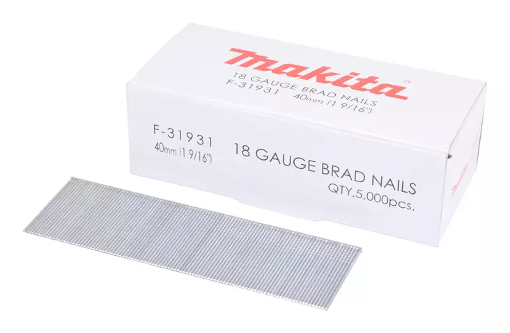 MAKITA Dyckert naula 1,2 x 40 mm, 18Ga, 5000 kpl F-31931 - Makita Naulat, pinnit ja hakaset - 088381292498 - 1