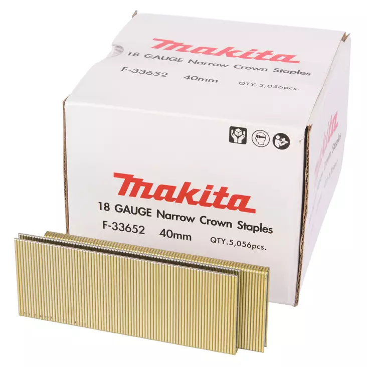 MAKITA Hakanen 6,3 x 40 mm, 5000 kpl F-33652 - Makita Naulat, pinnit ja hakaset - 088381294218 - 1