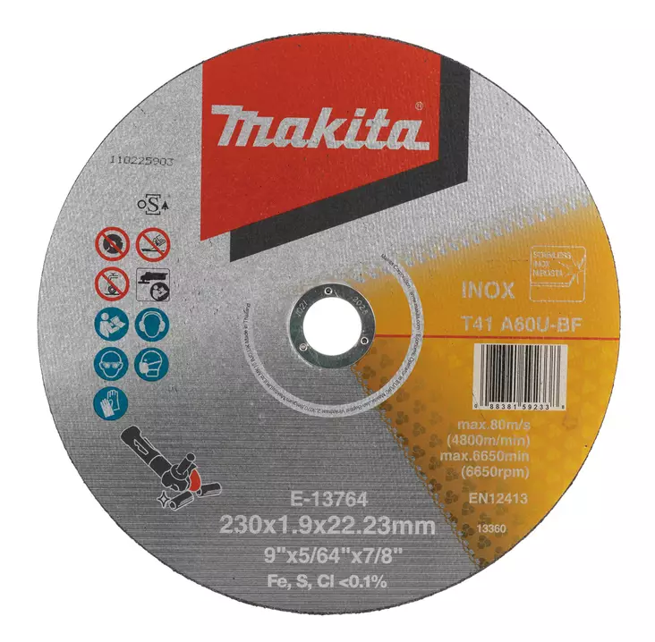 MAKITA Katkaisulaikka 230x1,9 mm metalli/RST (INOX) E-13764 - Laikat - 088381592338 - 1