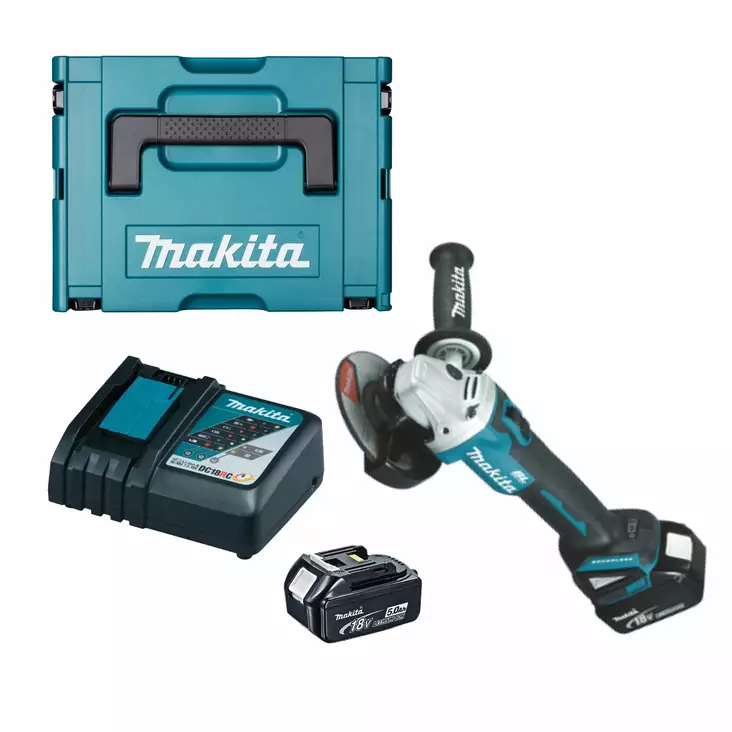 MAKITA Kulmahiomakone LXT™ DGA504RTJ sis. 2 x 5,0Ah akut ja latauslaite - LXT Akkukonepaketit - 088381684668 - 1