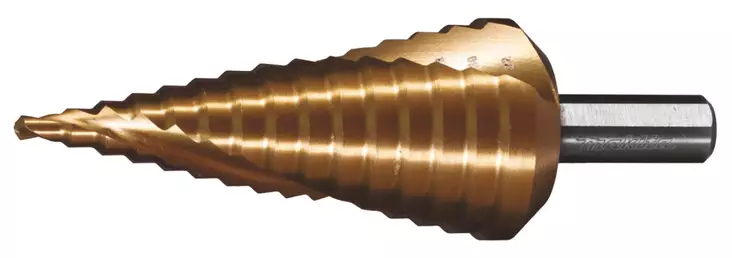 MAKITA Porrasporanterä spiraali, Tin-pinnoite 4 - 32 mm, kara 10 mm D-40191 - Makita Metalliporanterät - 088381400398 - 1