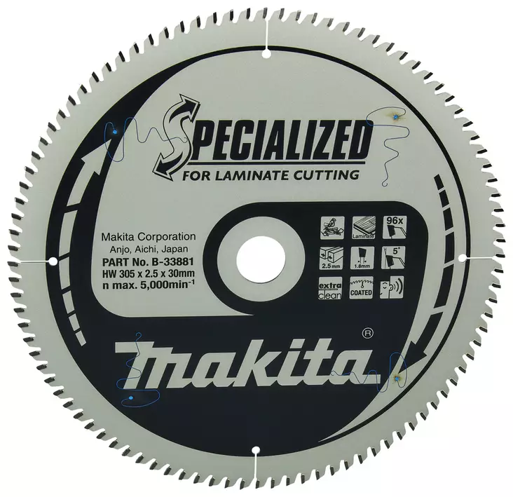 MAKITA Pyörösahanterä HM 305 mm, Z-96 B-33881 / B-29505 - Makita Jiiri- ja pöytäsahojen terät - 088381416658 - 4