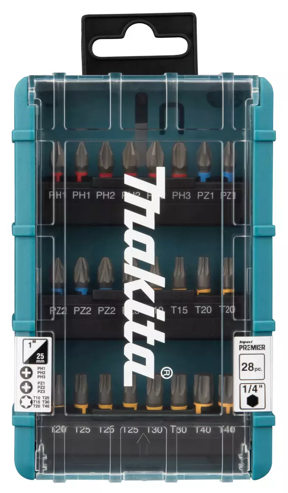 MAKITA Ruuvikärkisarja Impact Premier 28-osaa E-25068 - Makita Poranterä- ja konekärkisarjat - 197050362988 - 1