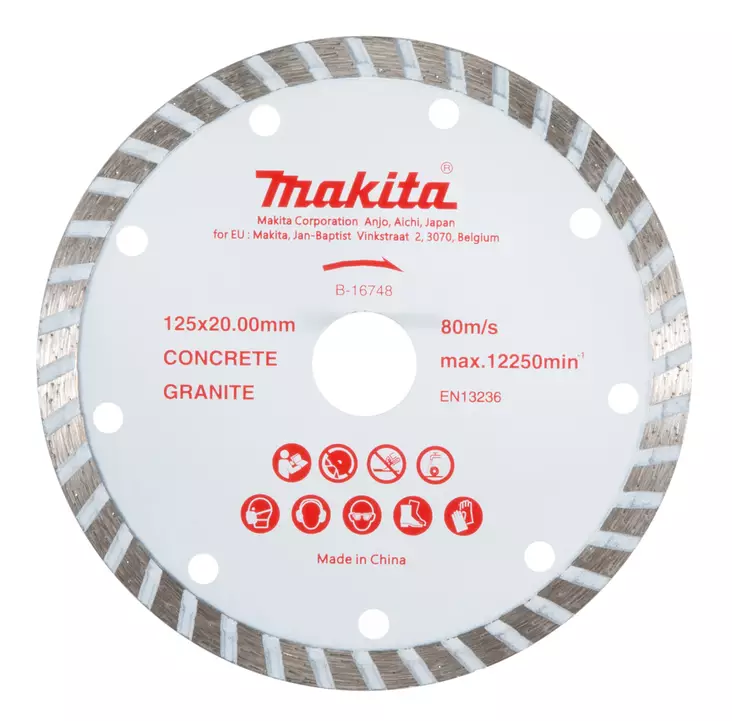 MAKITA Timanttikatkaisulaikka 125 x 20 mm, segmenttikorkeus 10 mm B-16748 - Makita Timanttilaikat, -kupit ja terät - 088381367318 - 1