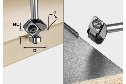 FESTOOL Kääntöteräinen viistejyrsin S8 HW 45° D27 12x12 KL 499807 - Jyrsinterät - 4014549202289 - 1