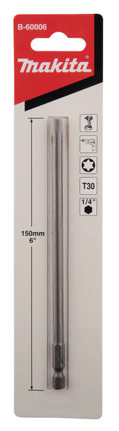 MAKITA Ruuvauskärki 150 mm T30 B-60006 - Konekärjet ja bitsinpitimet - 088381524049 - 2