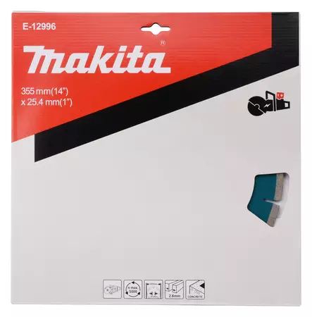 MAKITA E-12996 / E-23226 Timanttikatkaisulaikka 355x25,4/20 mm, segmenttikorkeus 8 mm - Makita Timanttilaikat, -kupit ja terät - 088381590099 - 2