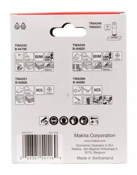 MAKITA Monitoimikoneen teräsarja B-67505 - Makita Starlock terät - 088381541169 - 2