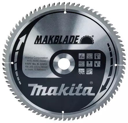 MAKITA Pyörösahanterä HM 305 mm, Z-80 B-32851 / B-09086 - Makita Jiiri- ja pöytäsahojen terät - 088381421669 - 5