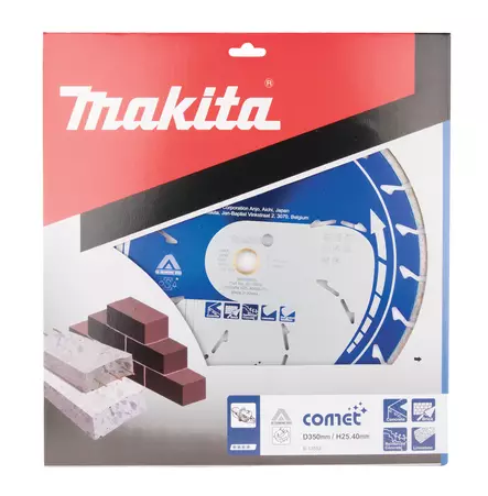 MAKITA Timanttikatkaisulaikka 350mm, Comet Rapid, segmenttikorkeus 10mm, jäähdytysreiät, 3DDG B-13552 - Makita Timanttilaikat, -kupit ja terät - 088381359269 - 2