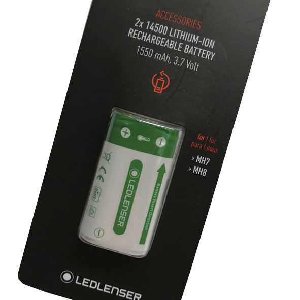 LEDLENSER Akkupaketti Li-Ion 14500 2pk 3.7V 1550 mAh MH7/MH8/iH9R - Ledlenser akut - 4058205013499 - 1