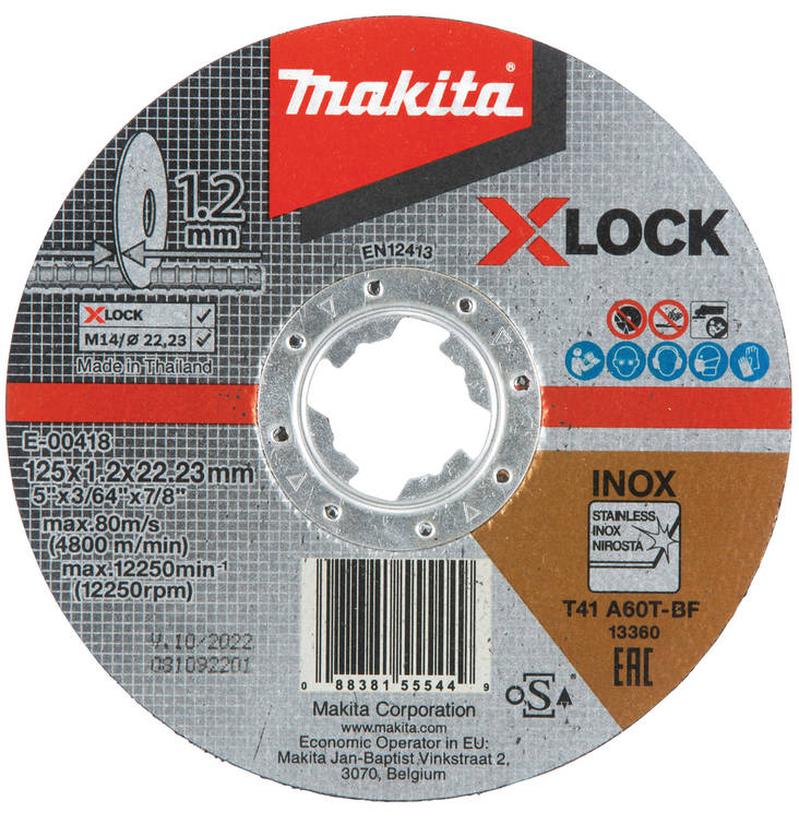 MAKITA Katkaisulaikka X-Lock, 125 x 1,2 mm E-00418 - Laikat - 088381555449 - 1