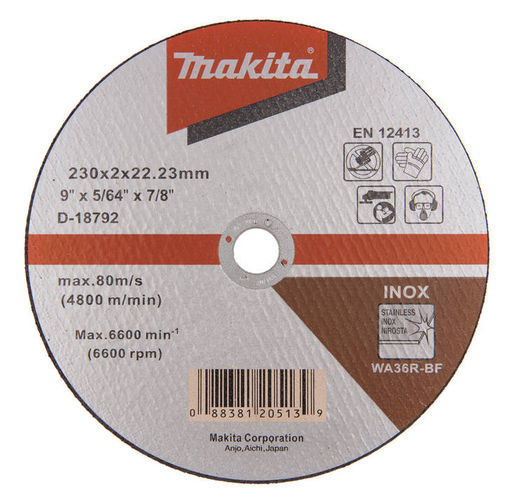 MAKITA Katkaisulaikka metalli 230 x 2,0 mm D-18792 - Laikat - 088381205139 - 1