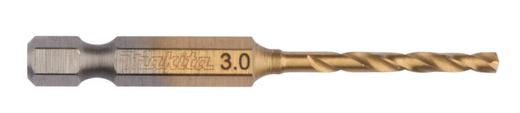MAKITA Metalliporanterä HSS-Tin 3,0 mm, 1/4" bitsikiinnitys B-50887 - Makita Metalliporanterät - 088381464239 - 1