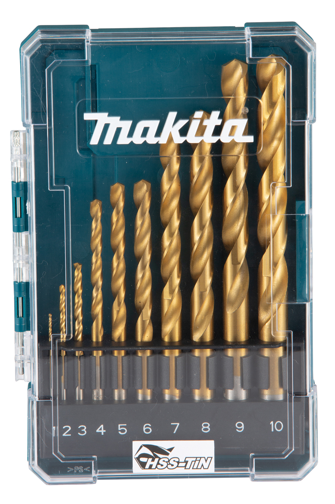 MAKITA Metalliporanteräsarja HSS-TIN, 10-osaa D-72849 - Poranterä- ja konekärkisarjat - 088381577359 - 1