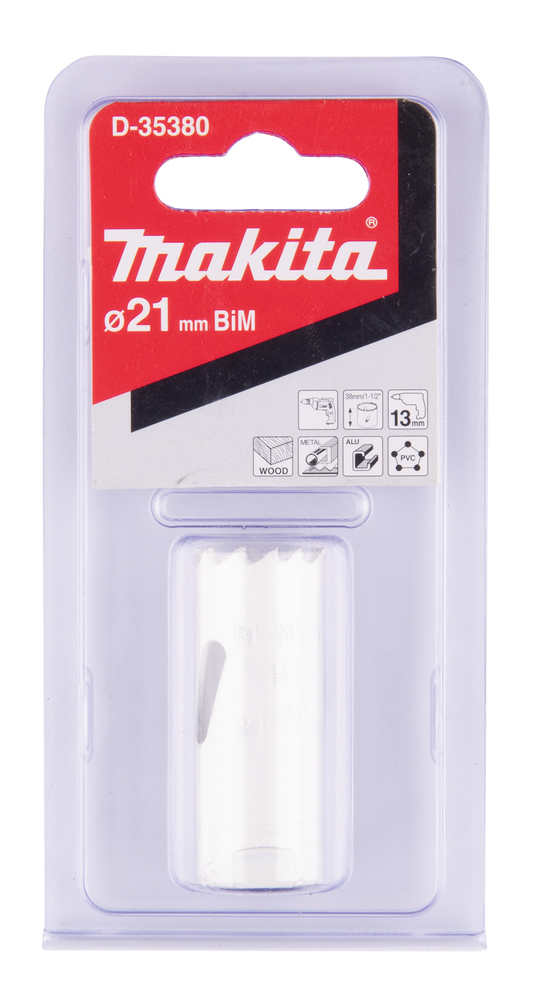 MAKITA Reikäsahanterä 21 mm, BiMetalli D-35380 - Reikäsahanterät - 088381369039 - 1