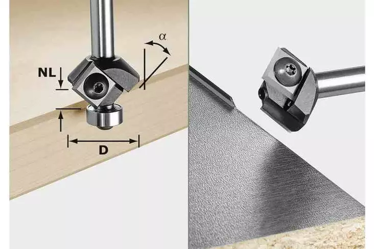 FESTOOL Kääntöteräinen viistejyrsin S8 HW 45° D27 12x12 KL 499807 - Festool Viistejyrsinterät - 4014549202289 - 1