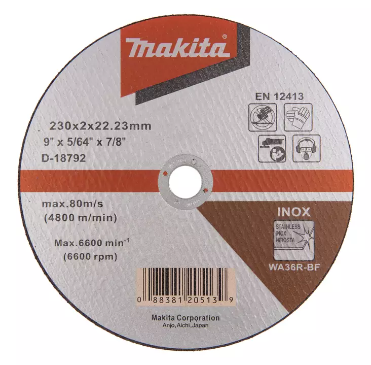 MAKITA Katkaisulaikka metalli 230 x 2,0 mm D-18792 - Makita Laikat - 088381205139 - 1