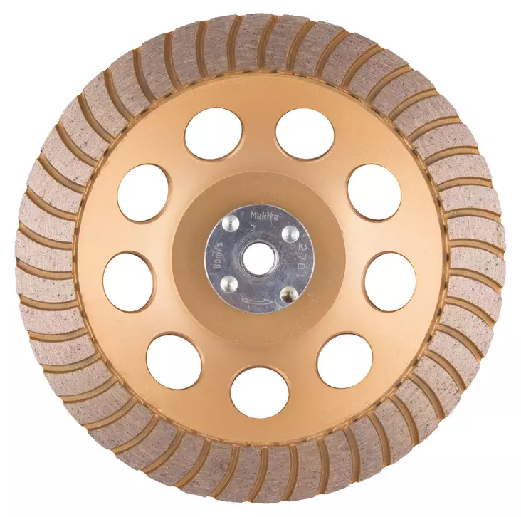 MAKITA Timanttikuppilaikka 180mm, "turbo" -segmentti, Viimeistely hionta, M14 kiinnitys! Tärinänvaimennus. B-48620 - Makita Timanttilaikat, -kupit ja terät - 088381455589 - 1